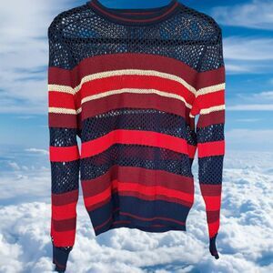 Isabel Marant Etoile Deacon Striped Mesh Sweater Crewneck Size 40